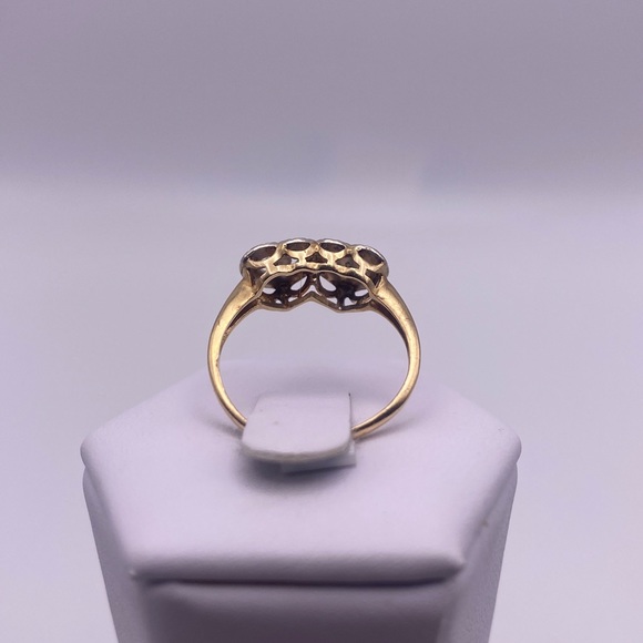 14k yellow & white gold diamond heart ring - Picture 7 of 12